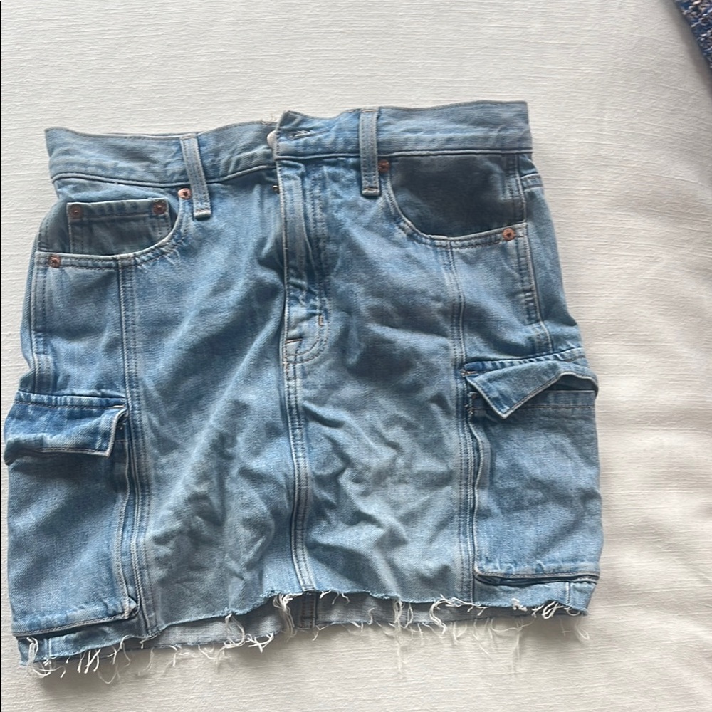 Pistola Light Blue Denim Skirt with Cargo Pockets